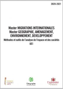 Master GAED et MI - Tronc commun UE1  Méthodes et outils de l’analyse de l’espace et des sociétés - 2020 - 2021