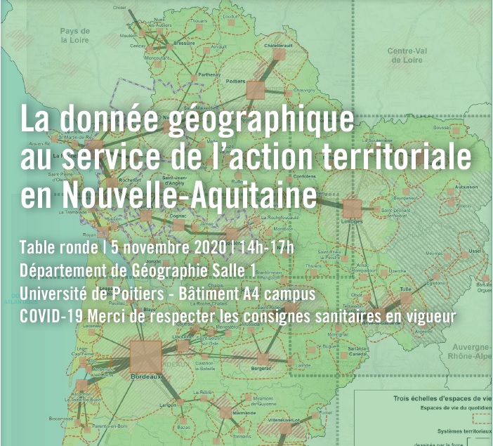 La donnée géographique au service de l’action territoriale en Nouvelle-Aquitaine - table ronde 5 novembre Poitiers bandeau